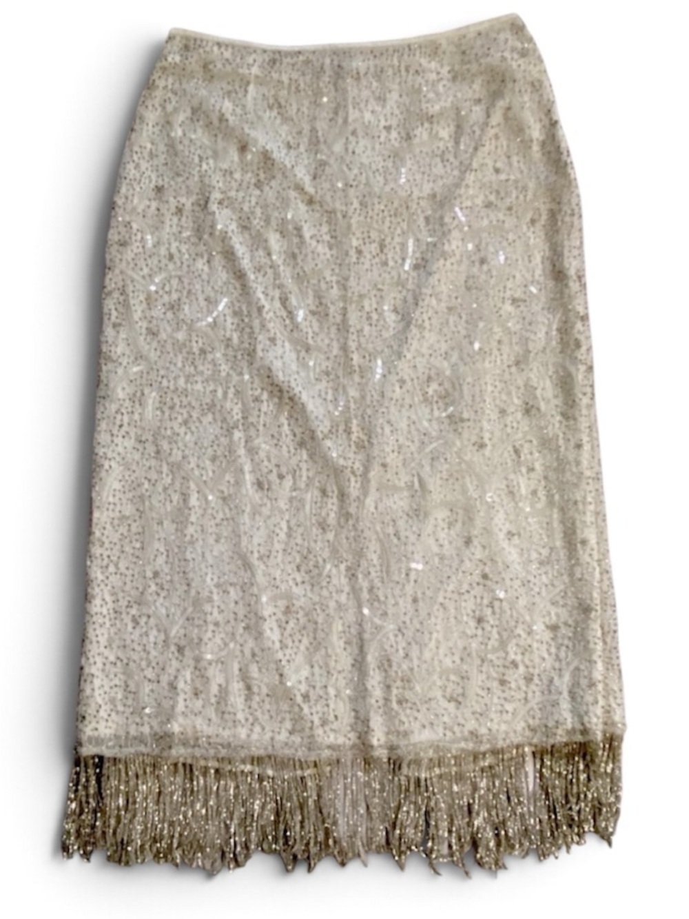 Emma Black Beaded Silk Skirt NEW
